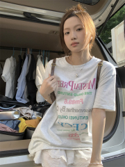 Real price~ Original American design colorful letters loose all-match casual T-shirt