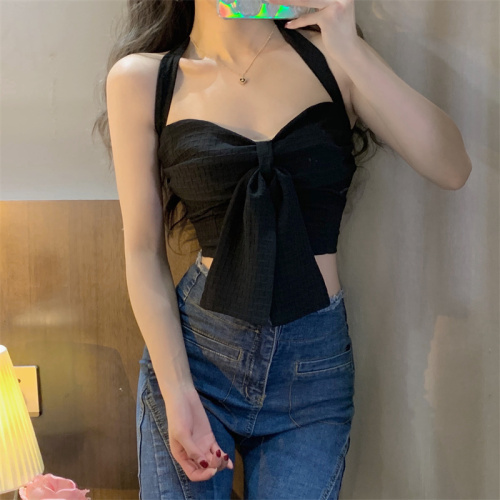 Hot girl sexy short hanging neck tube top vest female summer  new fat mm outer wear top