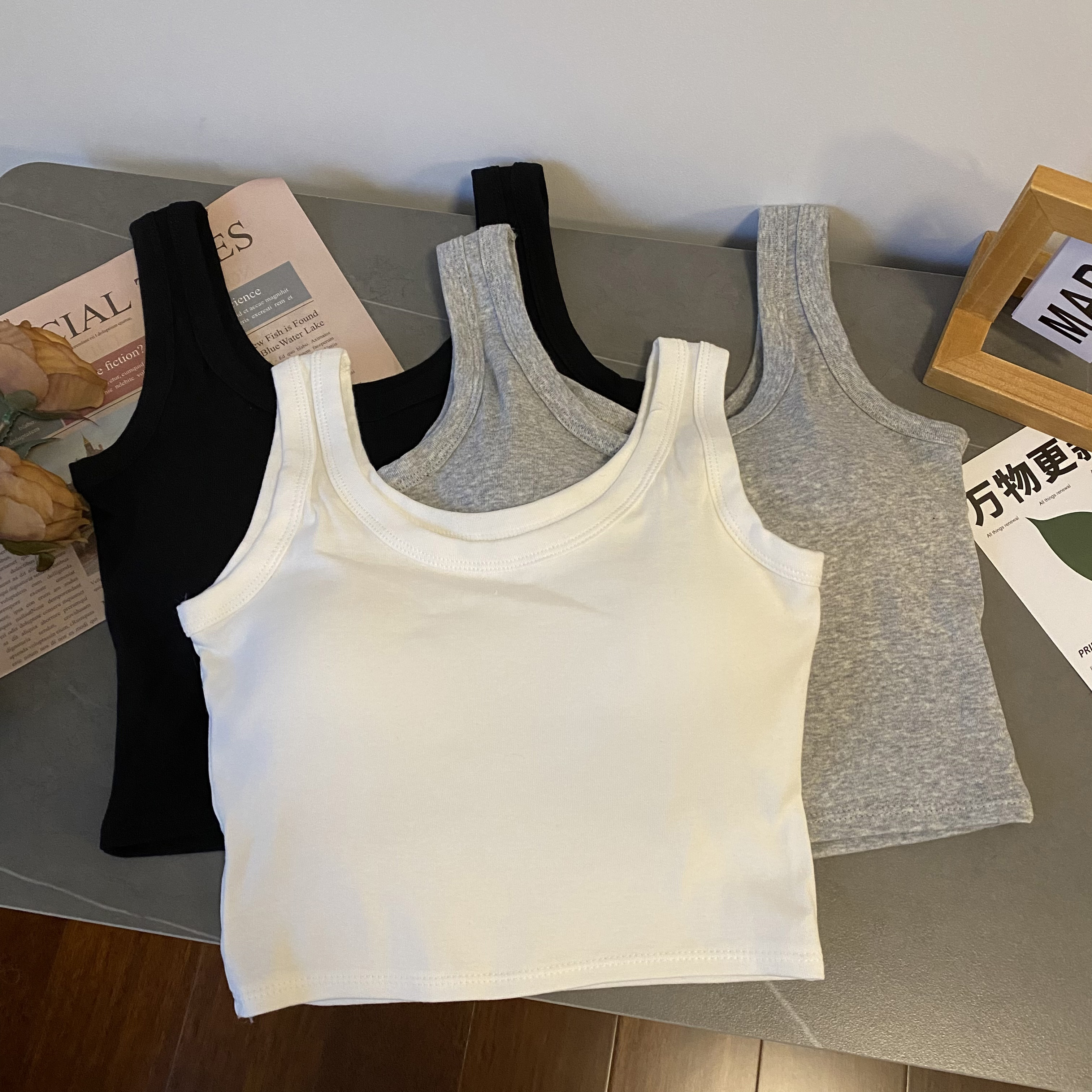Real price real price summer solid color sports camisole female self-cultivation beautiful back tube top outer wear wrapped chest