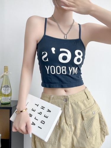 Korean version of the hot girl design sense niche camisole summer outer wear with chest pad self-cultivation bottoming beautiful back sports underwear
