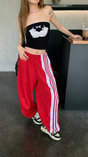 Real shot real price niche fashion straight striped casual pants