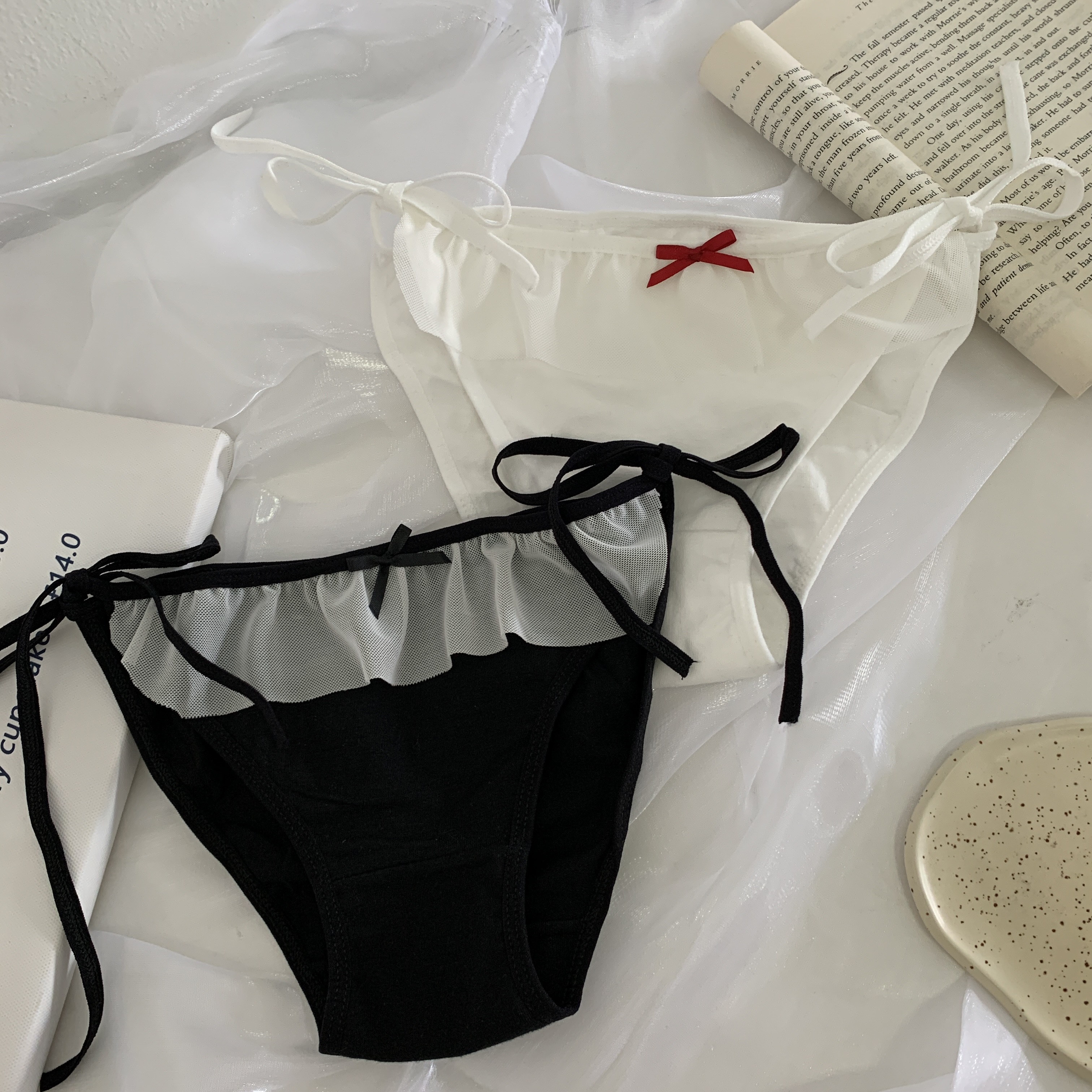 Real price real price Japanese tie-up sexy girl underwear soft girl no-tie tie briefs 2 packs