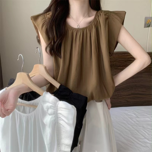 Official figure polyester fiber careful machine top Korean version of the wild shirt vest T-shirt female