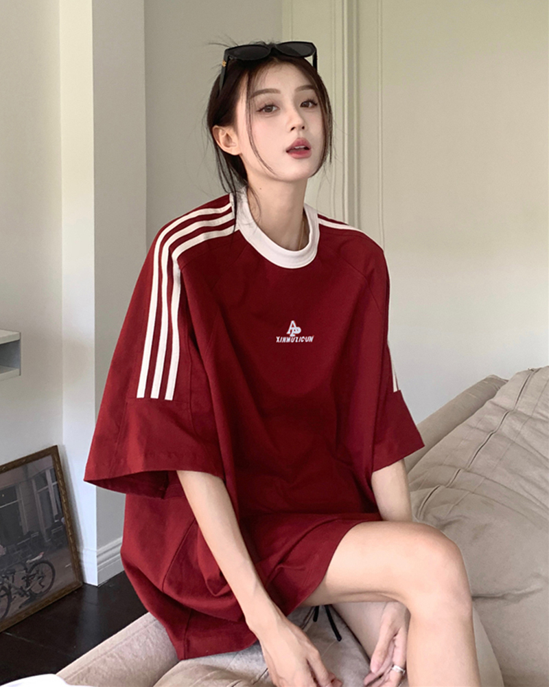 200g pure cotton back bag combed tight new short-sleeved t-shirt female embroidery