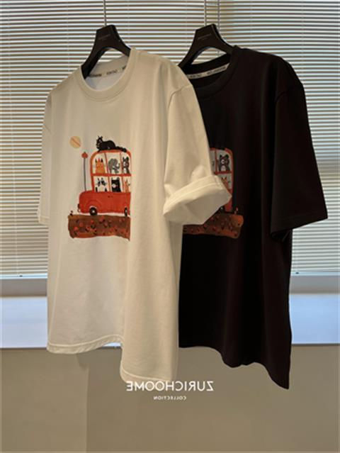 Cotton Rib Collar Back Wrap Collar Dropped Shoulders New T-shirt Versatile Women's Clothing