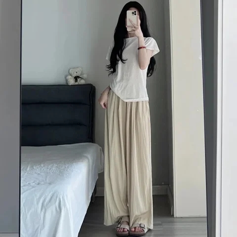 New Lazy Casual Pants Cotton Linen Wide Leg Pants Summer Yamamoto Pants
