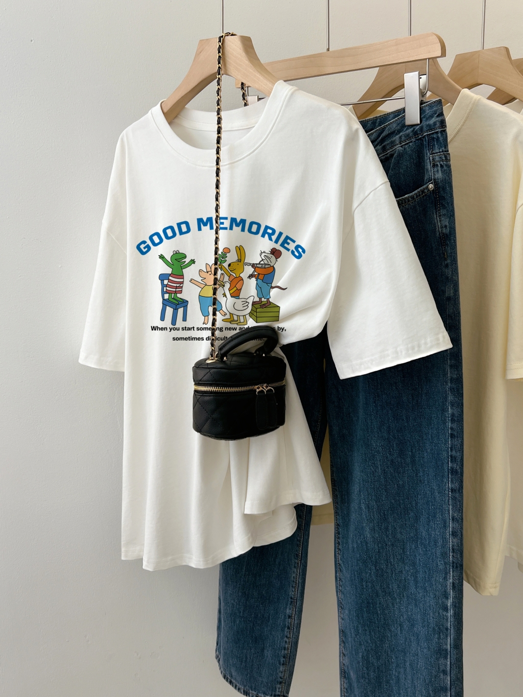 Real shot real price 100% cotton combed cotton printed summer short-sleeved T-shirt women's loose Korean version