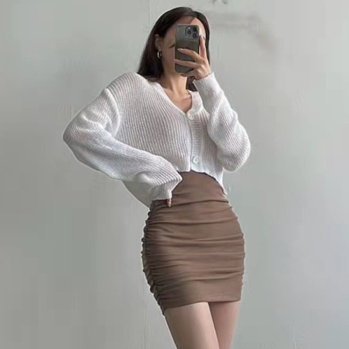 Korean chic summer new all-match thin fashion V-neck top temperament sunscreen sweater female casual cardigan