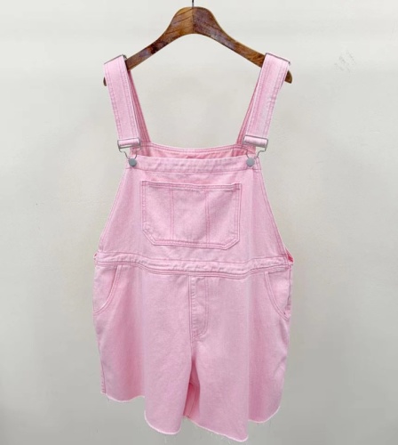 Baggy wide-leg denim overalls shorts