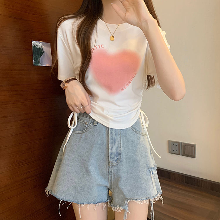 Summer fashion high-end women's thin design sense niche loose thin all-match tops