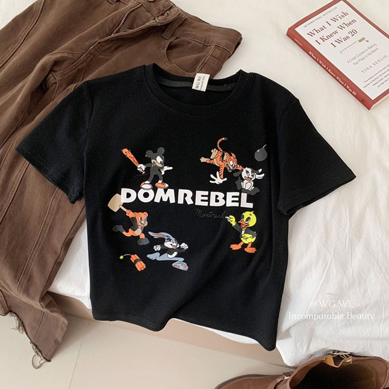 Official picture Nett 92 cotton/8 spandex 40 counts 210g pure cotton slim short T-shirt women's short sleeves