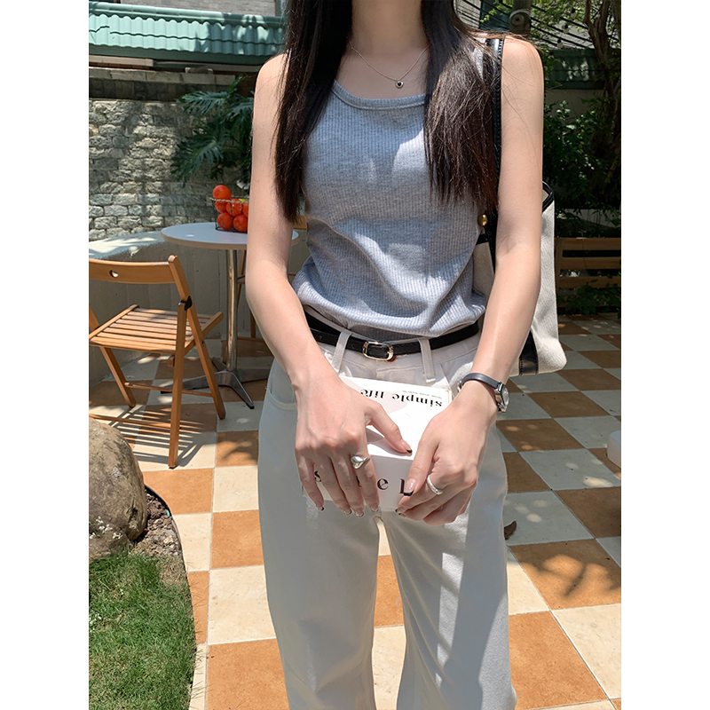 Real shot real price no less knitted vest women's summer all-match retro bottoming sleeveless camisole for outerwear
