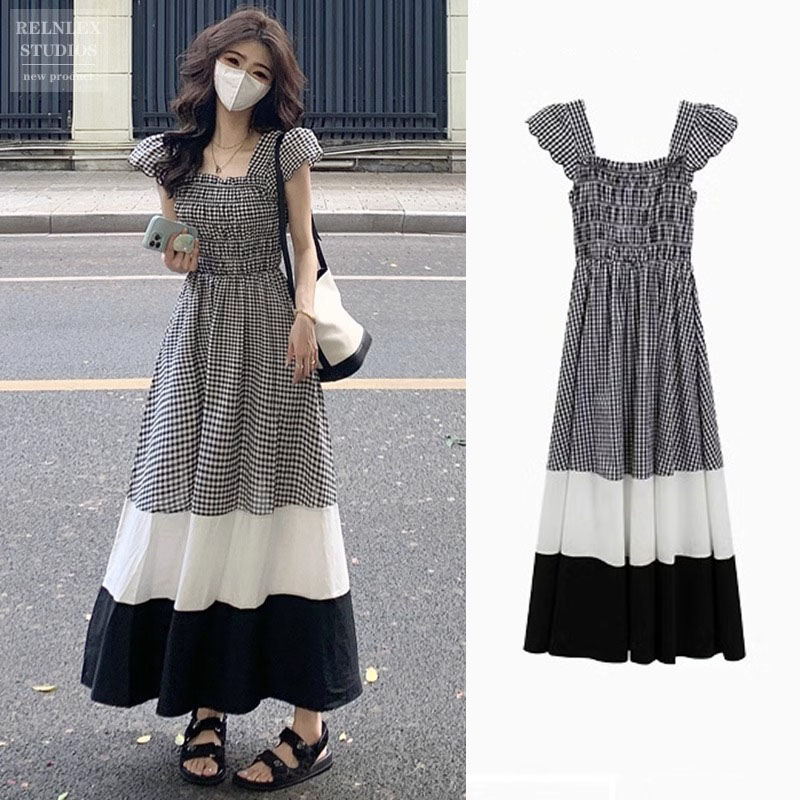 In summer, the new pear-shaped figure is slightly fat and wears a French-style light and familiar Hong Kong style retro niche design high-end dress