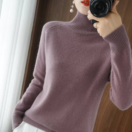 Western-style turtleneck sweater women's loose pullover sweater 2023 autumn and winter new style inner long-sleeved stand-up collar bottoming shirt