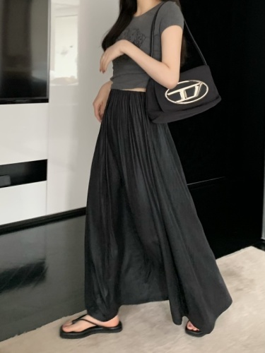 Real shot at real price~Big swing A-line simple temperament skirt with drape and technical sense