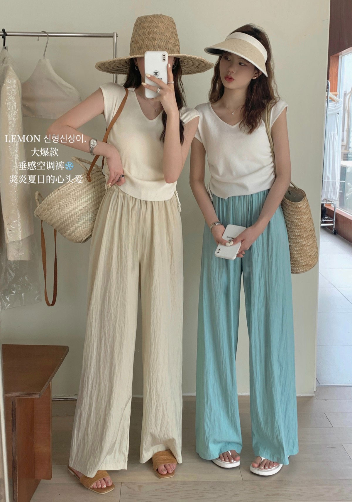 Ice silk wide-leg pants women's summer thin sunscreen pants high waist drape wrinkle texture casual straight cotton linen Yamamoto pants