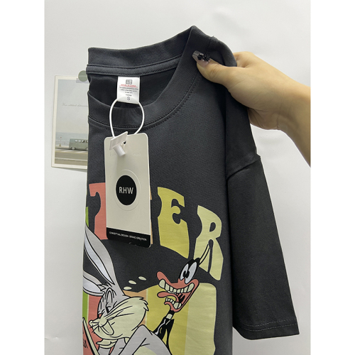 4492# Douyin 200g back bag summer new cotton large size women's short-sleeved T-shirt