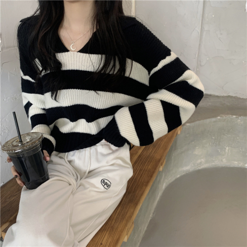 Women's clothing new street style age-reducing fashion top gentle style Korean style all-match lazy style mohair