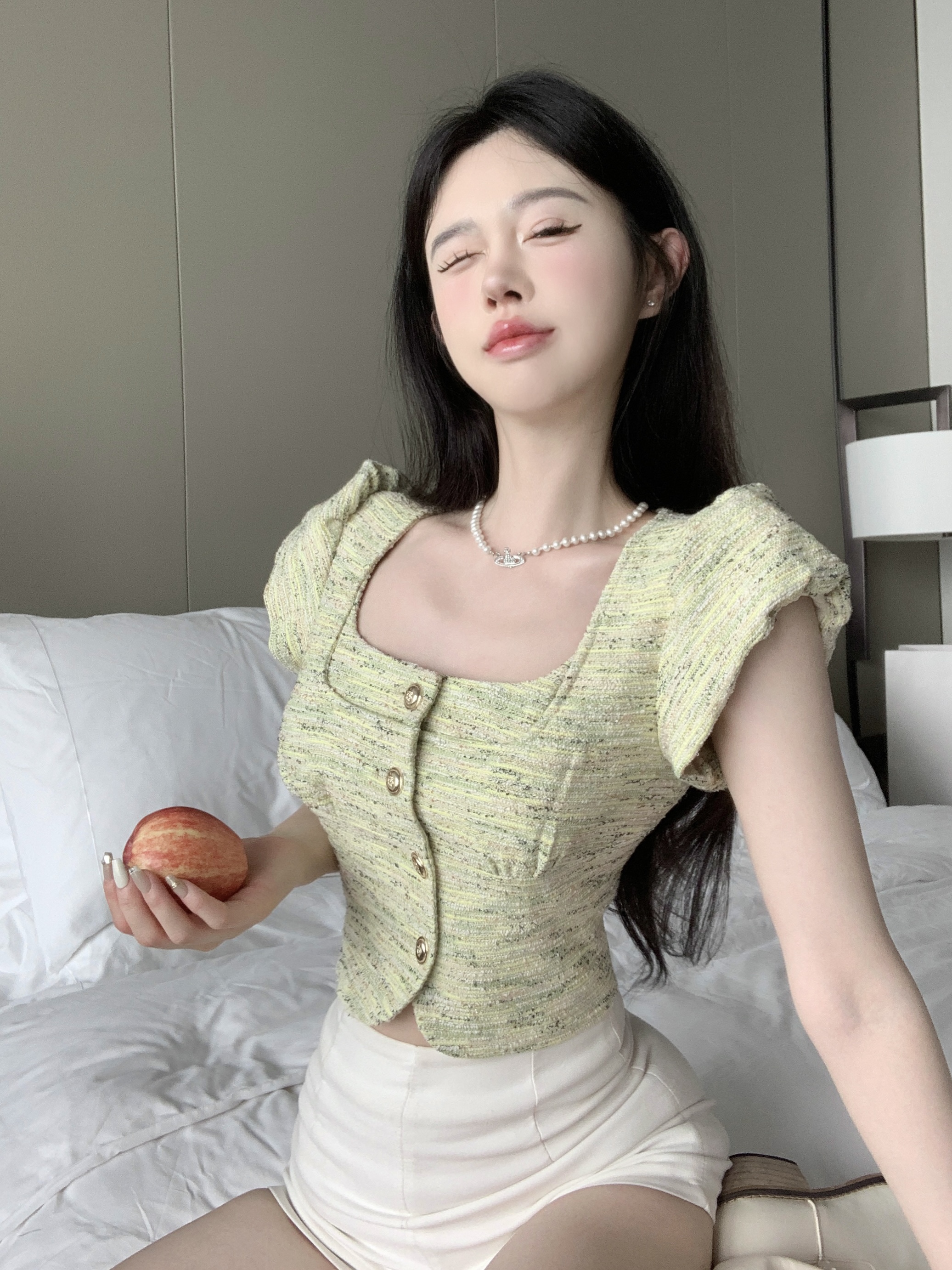 Small fragrant wind short-sleeved jacket summer chic high-quality thin top