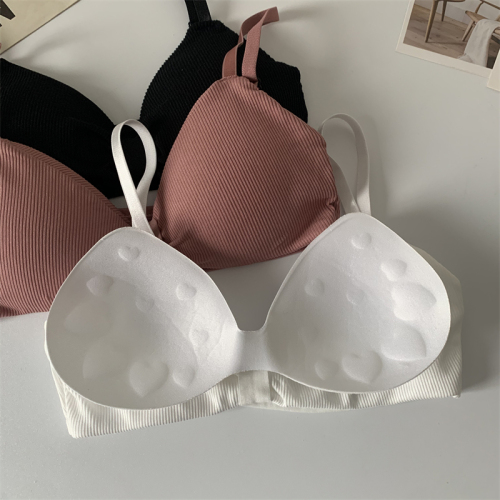 2023 summer new sexy beautiful back no rims student underwear sweet and comfortable push-up bra triangular cup