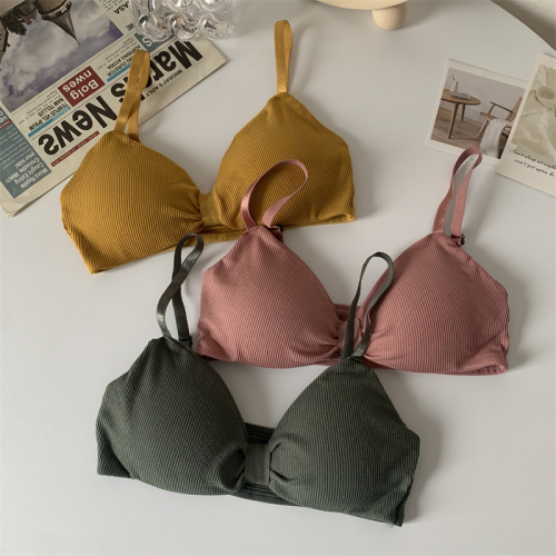 2023 summer new sexy beautiful back no rims student underwear sweet and comfortable push-up bra triangular cup