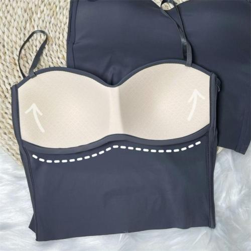 Price~ summer wear ice silk seamless beautiful back wrapped chest free bra bottoming camisole top