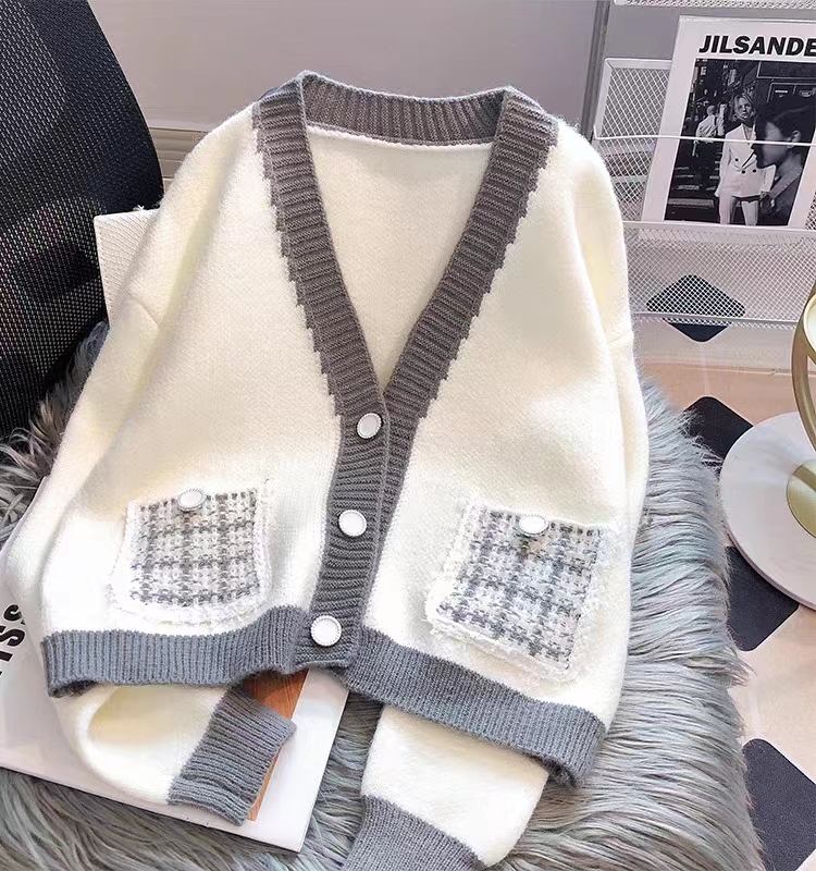 Knitted Cardigan Sweater Spring and Autumn Style Small Fragrance Top High-end Sense and Good-looking Western Style
