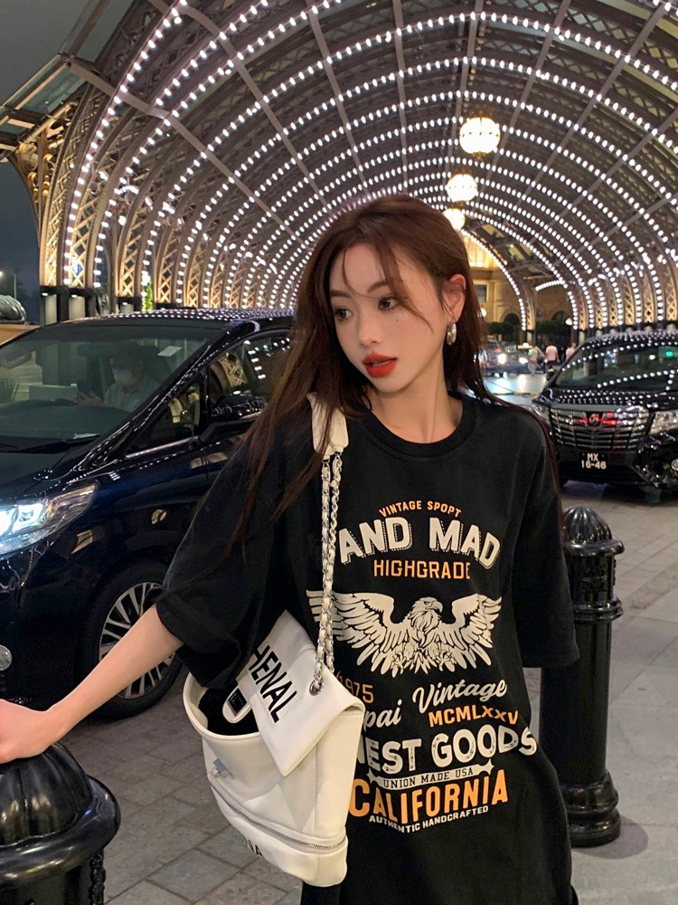 New ~6535 cotton summer Hong Kong style printed T-shirt