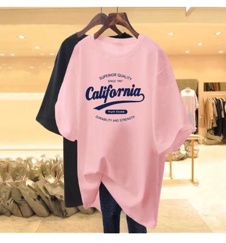 Short-sleeved t-shirt female loose Korean version of ins tide  spring and summer new mid-length half-sleeved top ins tide