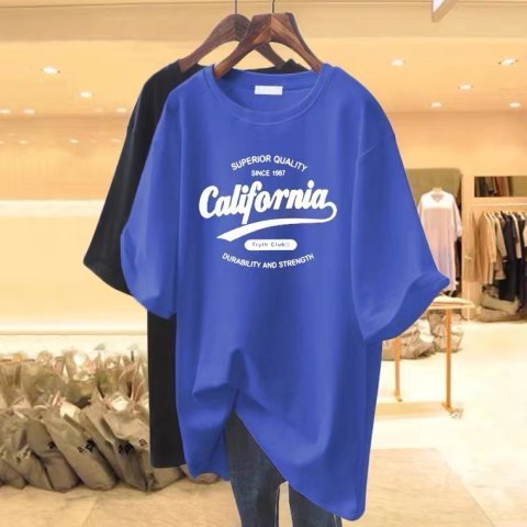 Short-sleeved t-shirt female loose Korean version of ins tide  spring and summer new mid-length half-sleeved top ins tide