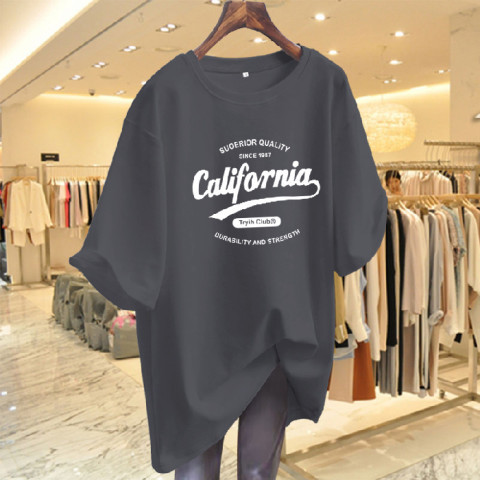 Short-sleeved t-shirt female loose Korean version of ins tide  spring and summer new mid-length half-sleeved top ins tide