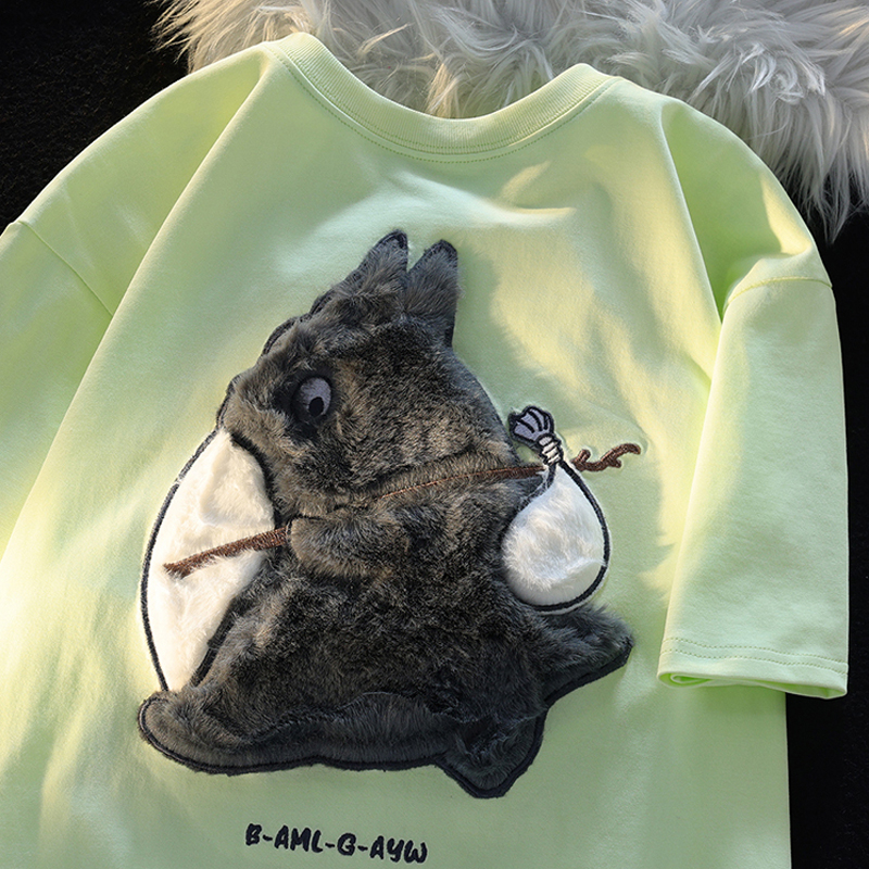 200 grams of pure cotton back bag combed tightly new short-sleeved t-shirt female flocking Tmall quality