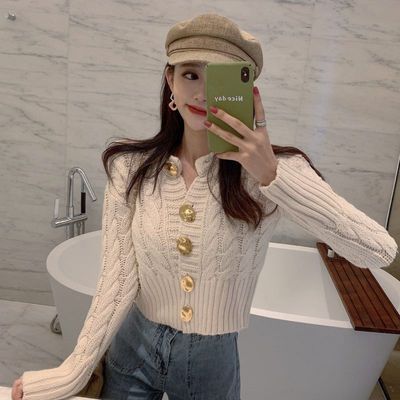 Spring, autumn and winter 2023 women's fairy tops cute girls loose all-match sweet lazy style knitted cardigan sweater