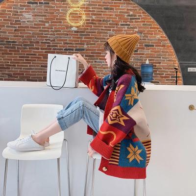 Very fairy coat sweater women loose Korean version thickened 2023 new lazy style knitted cardigan small fresh