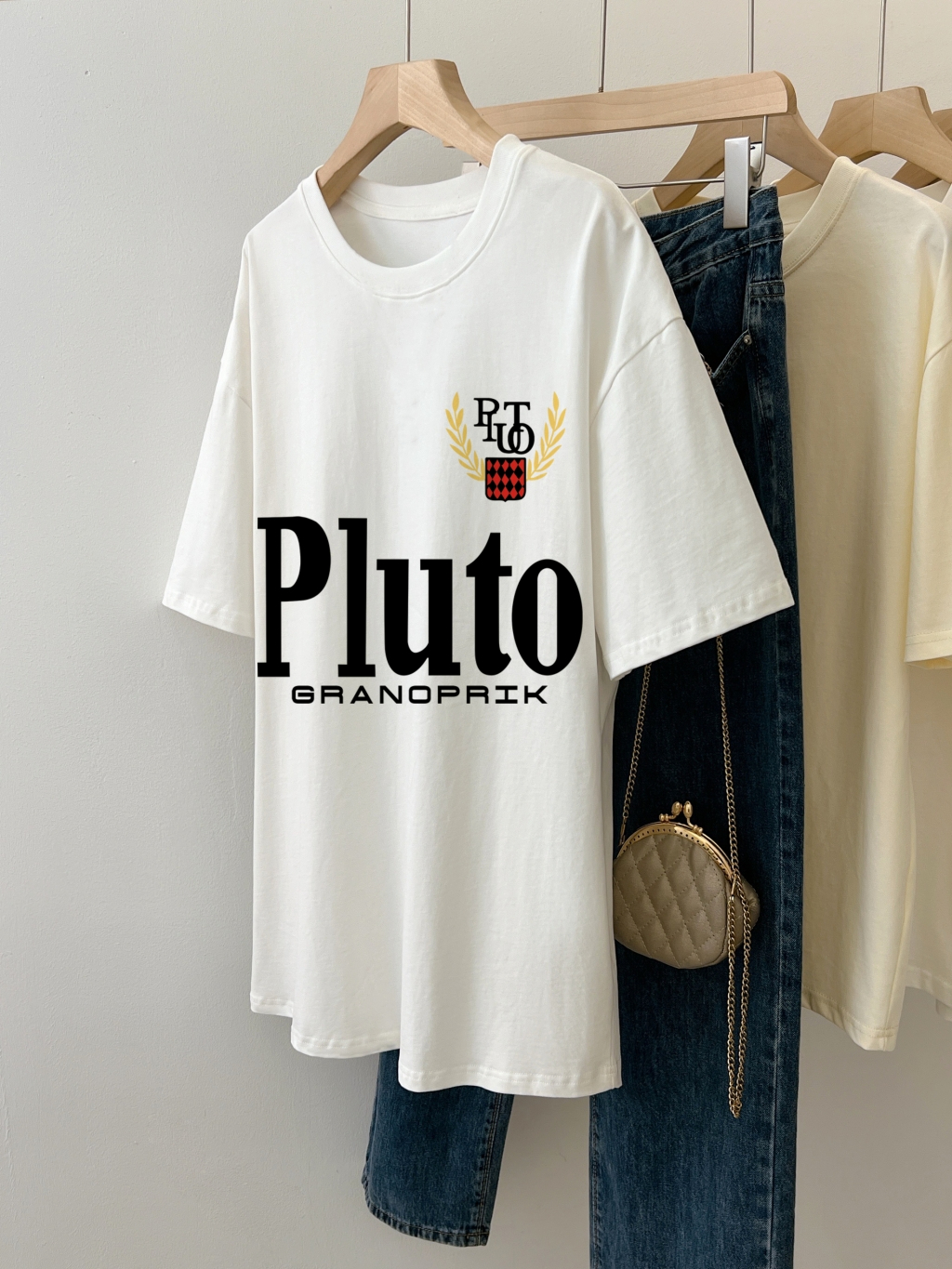Combed 100% cotton summer short-sleeved T-shirt women's printed loose Korean summer top