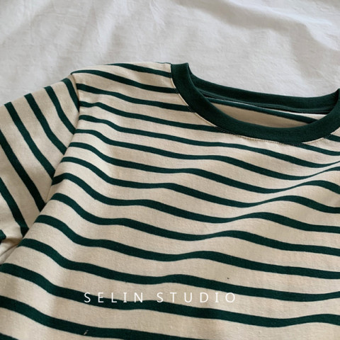 Official picture 6535 cotton 2022 new short-sleeved t-shirt women's stripes