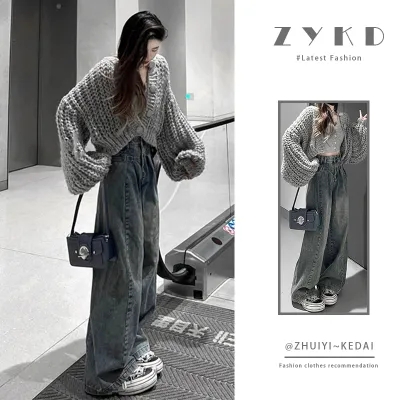 Autumn and winter Japanese retro gray twist cardigan sweater women's loose thickened lazy wind bf temperament all-match sweater
