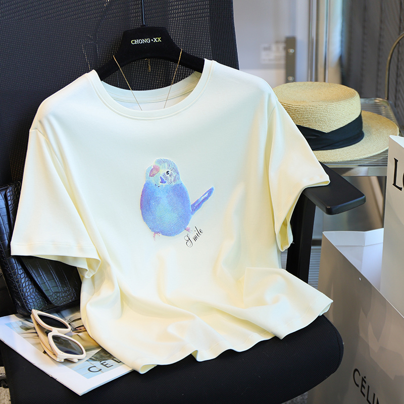 New ~6535 cotton summer Hong Kong style printed T-shirt