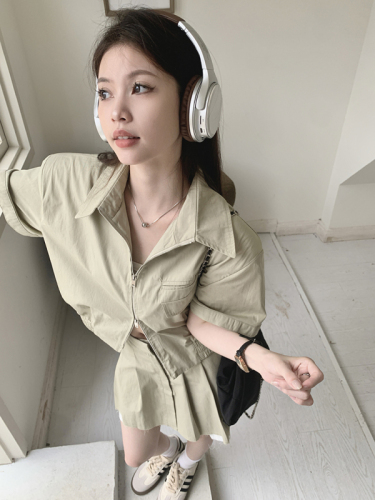 New style tooling style shoulder pad coat skirt two-piece set