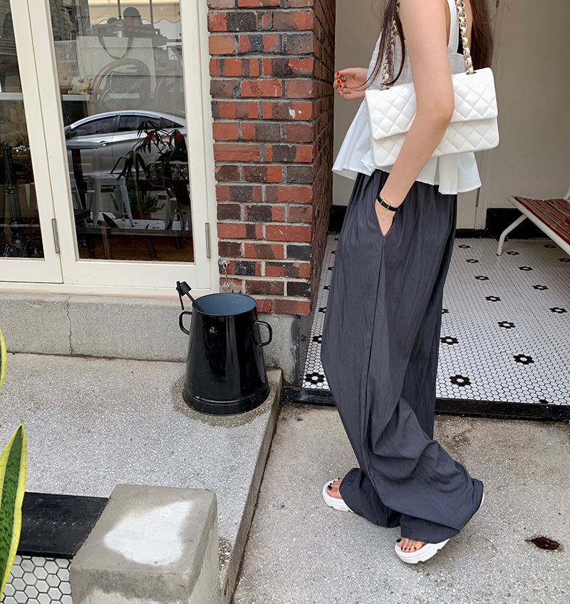 Nylon Straight Leg Pants