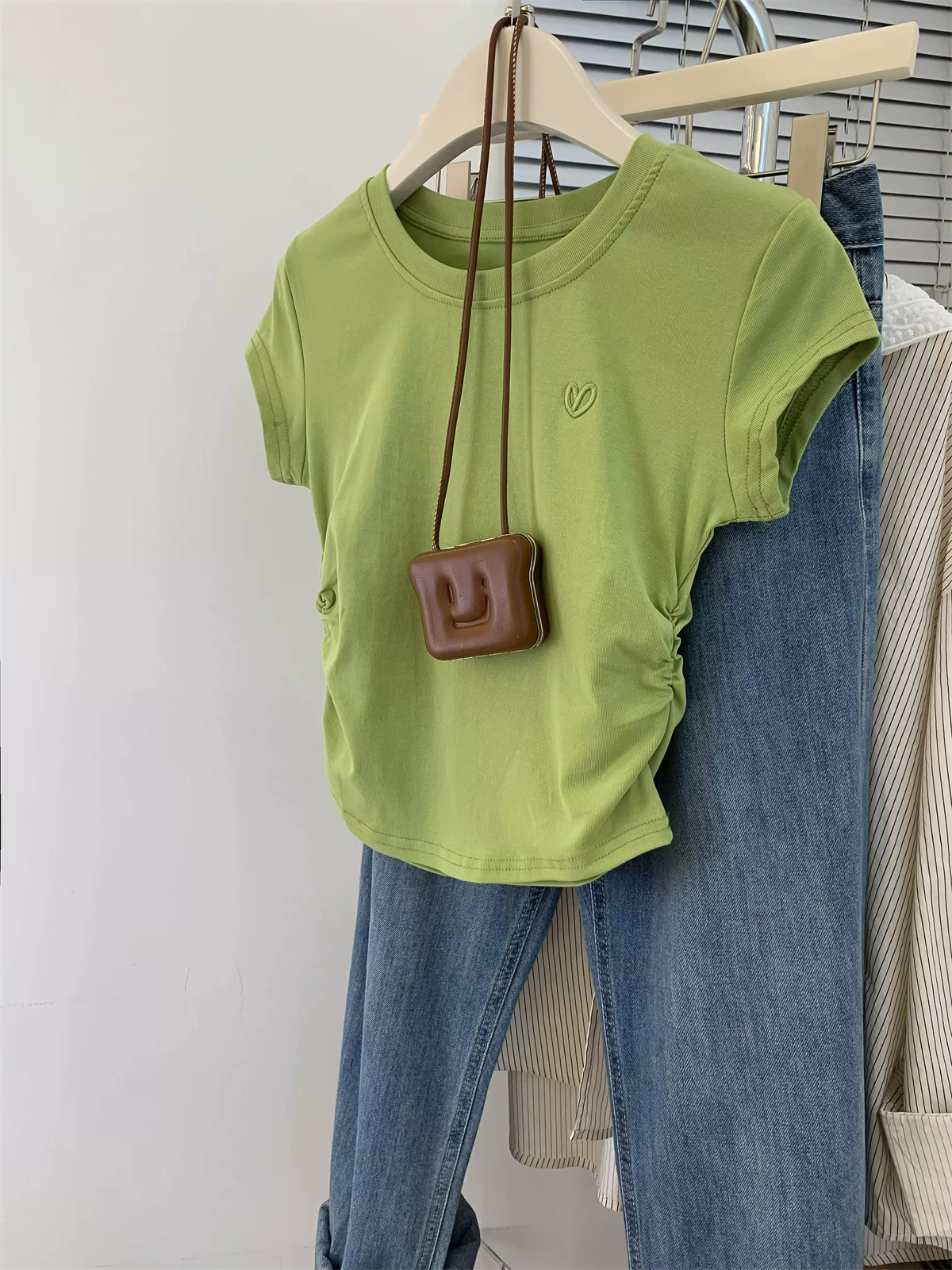 Cotton back bag 210g 40 counts 92 cotton 8 spandex new short-sleeved T-shirt female embroidery