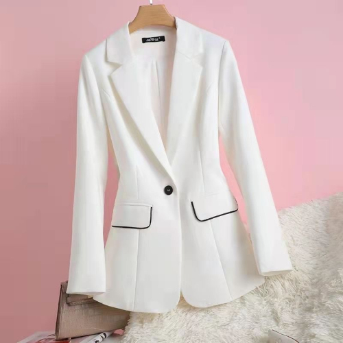 White suit women's jacket spring and autumn new style small suit slim temperament top high-grade non-ironing suit waist