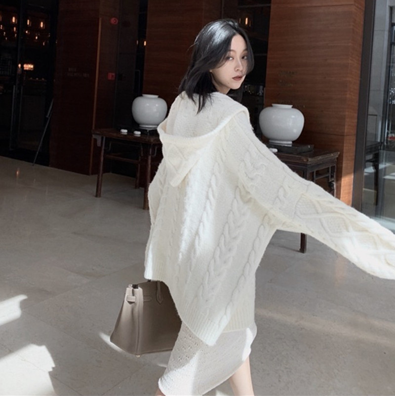 2023 autumn and winter new star pullover black cat jacquard outerwear gentle wind college loose lazy wind sweater