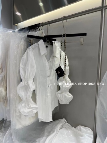 2023 Spring Chic Top Retro Hong Kong Style Shirt Sunscreen Cardigan Thin Section Long Sleeve White Shirt Jacket Women