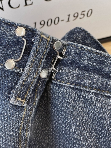 American style fish scale jeans women's autumn design sense niche straight casual pants
