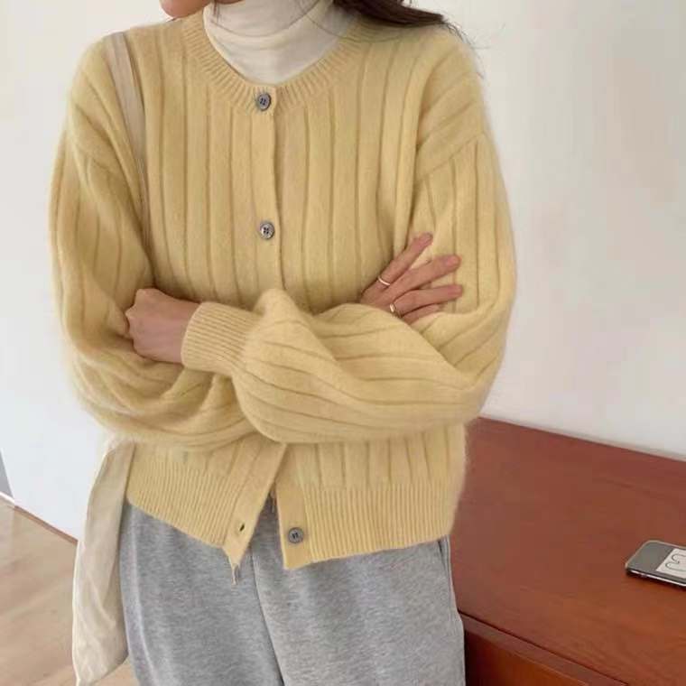 Original quality a large number of raccoon velvet knitted tops mohair sweater cardigan jacket women's autumn and winter outer wear