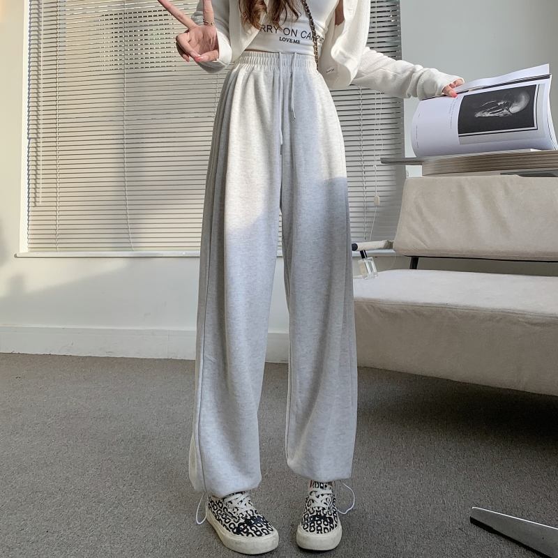6535 cotton and rice wool 260g autumn drape mopping pants women's drawstring trousers
