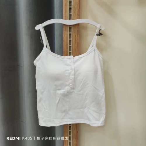 New western-style front button small suspender vest for women's fixed one piece cup, cotton stripe bottom, bra lining, 8828