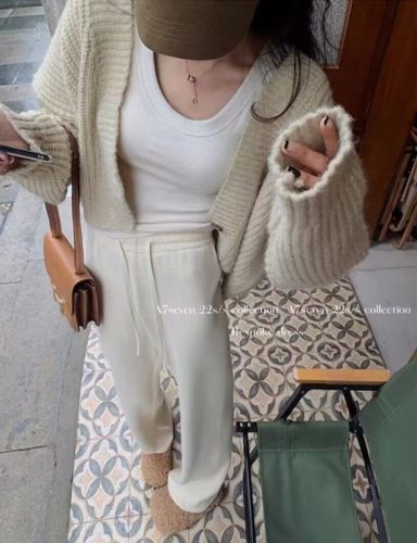 EKOOL Contains 18% Wool Thickened Turtleneck Sweater Women's Autumn and Winter New Versatile Loose Slim Sweater Cardigan Jacket