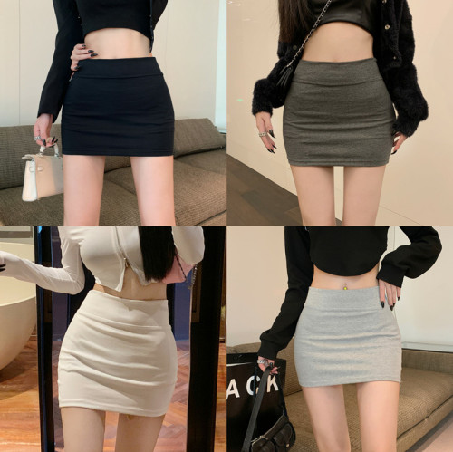Hip-wrapped short skirt elastic slimming tight one step skirt slim sexy hot girl high waist bottoming skirt